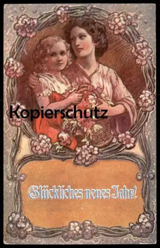 ALTE POSTKARTE GLÜCKLICHES NEUES JAHR! MUTTER KIND ETLINGERSCHER VERLAG WILHELM OTT WÜRZBURG NEUJAHR AK Ansichtskarte