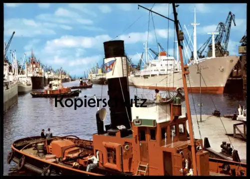ÄLTERE POSTKARTE BREMEN ÜBERSEEHAFEN CAP NORTE SCHLEPPER Hafen harbour port Frachschiff cargo ship postcard