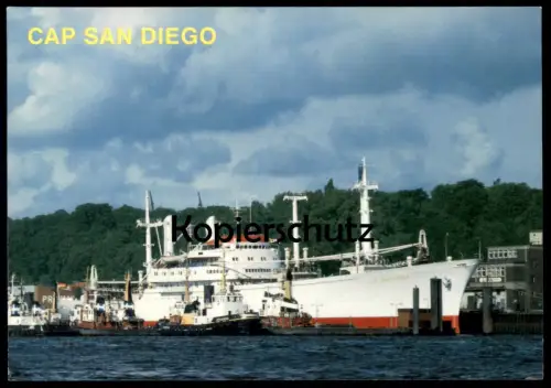 ÄLTERE POSTKARTE MS CAP SAN DIEGO FRACHTSCHIFF HAMBURG HAMBURGER MUSEUMSSCHIFF Schiff cargo ship postcard cpa AK