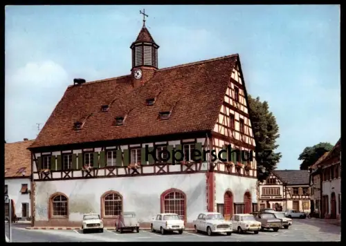 ÄLTERE POSTKARTE BISCHWILLER BAS-RHIN LAUB ANCIENNE MAIRIE CITROEN 2CV ENTE cpa AK Ansichtskarte postcard