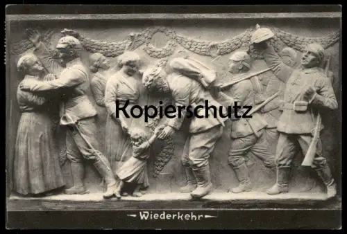 ALTE POSTKARTE WIEDERKEHR SOLDAT VATER FRONT FREUDE Frau femme woman Stempel Wesel Ansichtskarte cpa postcard AK