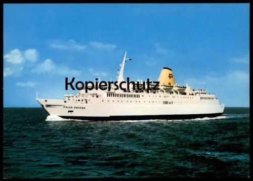 ÄLTERE POSTKARTE MS PRINZ OBERON LUXUS-FÄHRE M/S SCHIFF BREMERHAVEN HARWICH ferry ship bateau postcard cpa Ansichtskarte