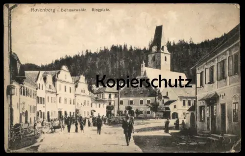 ALTE POSTKARTE ROSENBERG IM BÖHMERWALDE RINGPLATZ ROZMBERK Böhmen ceska republika Ansichtskarte postcard AK cpa