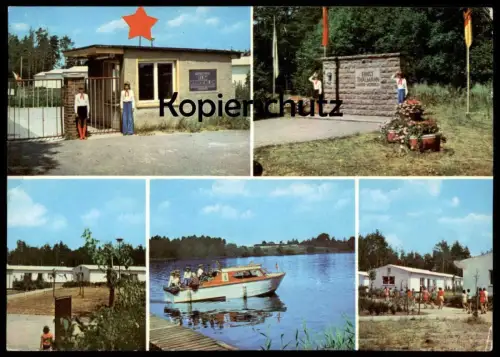 ÄLTERE POSTKARTE TEMPLIN TRADITIONSLAGER KLIM WOROSCHILOW PIONIERORGANISATION ERNST THÄLMANN ROTER STERN postcard cpa AK