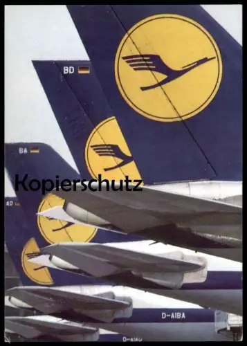 ÄLTERE POSTKARTE LUFTHANSA LOGO FLOTTE D-AIBA D-AIAD BOEING JET airplane avion Flugzeug planes AK Ansichtskarte postcard