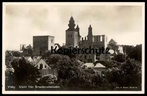 ALTE POSTKARTE VISBY UTSIKT FRAN STRANDPROMENADEN Sverige sweden Schweden postcard cpa AK Ansichtskarte