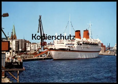 ÄLTERE POSTKARTE KIEL BOLLHÖRN MIT MS EUROPA KAI HAFEN DAMPFER FÄHRE ferry Schiff Motorschiff ship bateau postcard cpa