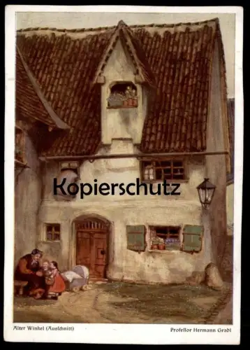 ALTE KÜNSTLER POSTKARTE ALTER WINKEL AUSSCHNITT MALER PROFESSOR HERMANN GRADL NÜRNBERG Ansichtskarte AK cpa postcard