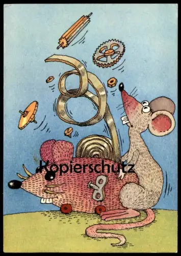 ÄLTERE HUMOR POSTKARTE MAUS KOPULATION AKT Mäuse Sex copulation humour mouse mice souris AK Ansichtskarte cpa postcard
