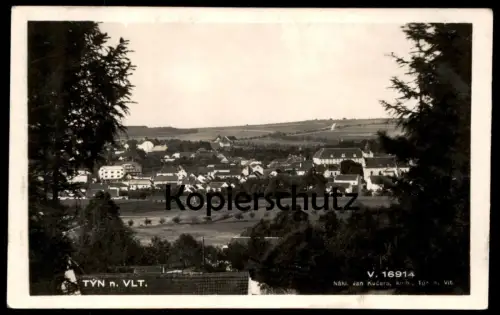 ALTE POSTKARTE TYN NAD VLT 1930 Panorama Tschechische Republik ceska republika czech republic postcard cpa Ansichtskarte