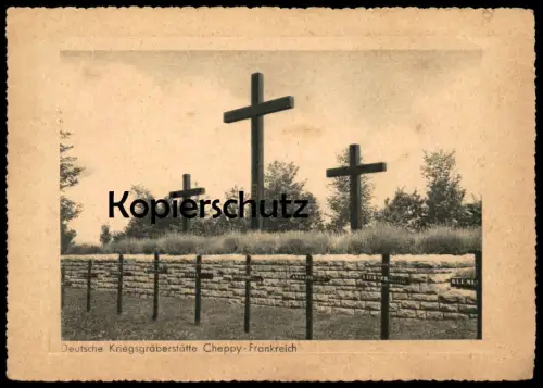 ALTE POSTKARTE CHEPPY CIMETIÈRE DEUTSCHE KRIEGSGRÄBERSTÄTTE FRANKREICH Soldaten-Friedhof cemetery cpa postcard