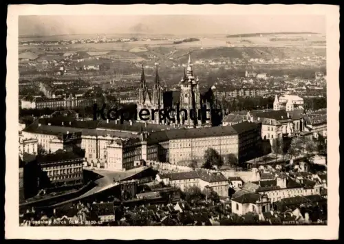 ALTE POSTKARTE PRAG 1943 HRADSCHIN TOTALANSICHT BRIEFSTEMPEL GBELL PRAHA Prague Ceska republika Czech republic postcard