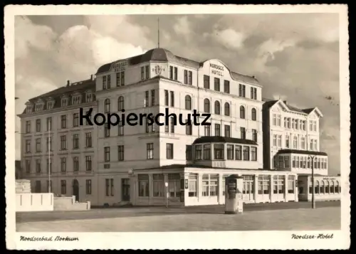 ALTE POSTKARTE BORKUM NORDSEE-HOTEL NORDSEEHOTEL Litfasssäule Werbung Brinkmann cpa postcard AK Ansichtskarte