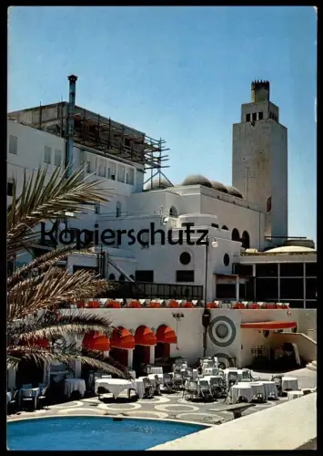 ÄLTERE POSTKARTE TRIPOLI HOTEL UADDAN SWIMMING POOL LIBYA LIBIA LIBYEN Tripolis Libiya piscine postcard Ansichtskarte AK