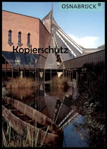 ÄLTERE POSTKARTE OSNABRÜCK MUSEUM AM SCHÖLERBERG PLANETARIUM TEICH BOOT Ansichtskarte cpa postcard