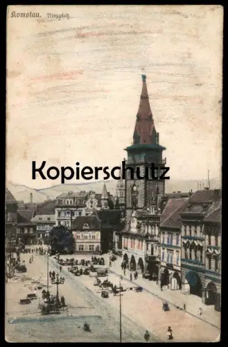ALTE POSTKARTE KOMOTAU RINGPLATZ Chomutov Tschechische Republik Böhmen Ansichtskarte AK postcard cpa