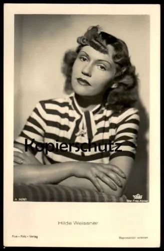ALTE POSTKARTE HILDE WEISSNER FILM-SCHAUSPIELERIN FILM FOTO VERLAG TOBIS actress acteur postcard cpa AK Ansichtskarte
