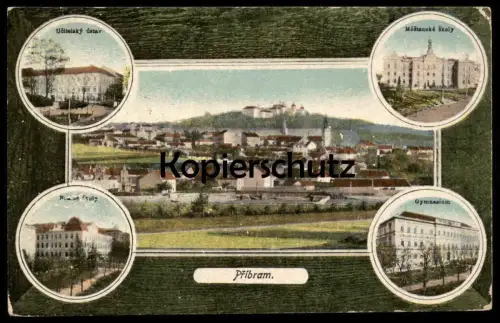 ALTE POSTKARTE PRIBRAM GYMNASIUM MESTANSKE REALNE SKOLY UCITELSKY USTAV Ceska Republika postcard Ansichtskarte AK cpa