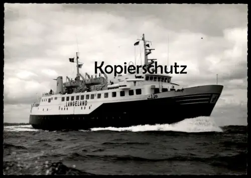 ÄLTERE POSTKARTE MOTORSCHIFF LANGELAND MS MARINE FOTOGRAF RENARD KIEL Fähre ferry Schiff ship postcard cpa Ansichtskarte