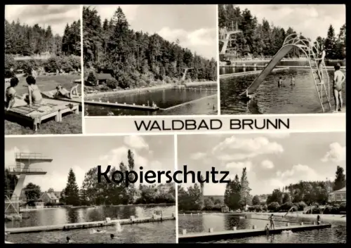 ALTE POSTKARTE WALDBAD BRUNN AUERBACH Bad bath piscine swimming pool Freibad Schwimmbad postcard MiNr. 2428 agra 1978