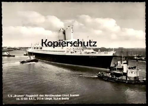 ÄLTERE POSTKARTE FLAGGSCHIFF T.S. BREMEN NORDDEUTSCHER LLOYD Passagierschiff steam ship Ansichtskarte postcard