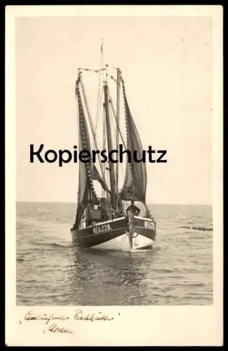 ALTE POSTKARTE EINLAUFENDER FISCHKUTTER NEUHARLINGERSIEL AUFNAHME TILLMANN EMDEN Fischer Kutter Schiff Motorschiff