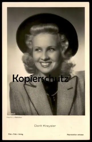 ALTE POSTKARTE DORIT KREYSLER FILM-SCHAUSPIELERIN HUT hat FILM FOTO VERLAG actress acteur postcard cpa AK Ansichtskarte