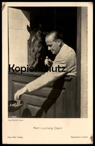 ALTE POSTKARTE KARL LUDWIG DIEHL FILM-SCHAUSPIELER MIT PFERD Blesse horse cheval actor acteur Foto Urban postcard