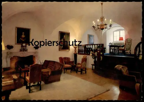 ÄLTERE POSTKARTE HOTEL IM PALAIS SCHWARZENBERG WIEN Bilder Gemälde Kaminuhr Kronleuchter Ansichtskarte AK postcard cpa