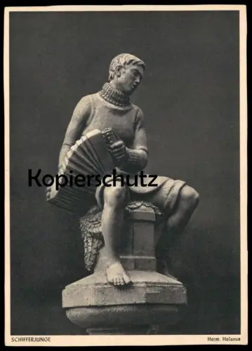 ALTE POSTKARTE HERMANN HOSAEUS SCHIFFERJUNGE 1942 Akkordeon Bildhauer sculpteur sculptor Ansichtskarte cpa postcard AK