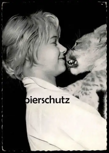 ALTE POSTKARTE MARION MICHAEL FILM-SCHAUSPIELERIN MIT TIGER TIGERBABY actress acteur actrice Foto Schmidt postcard