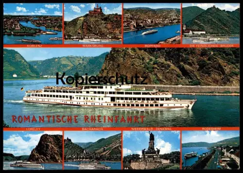 ÄLTERE POSTKARTE SCHIFF MS LORELEY ROMANTISCHE RHEINFAHRT RHEIN Motorschiff ship bateau Ansichtskarte AK cpa postcard
