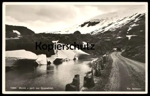 ALTE POSTKARTE MEROK PARTI VED DJUPVATTNET STRASSE PASS NORGE Norwegen norway Norvege street postcard cpa Ansichtskarte