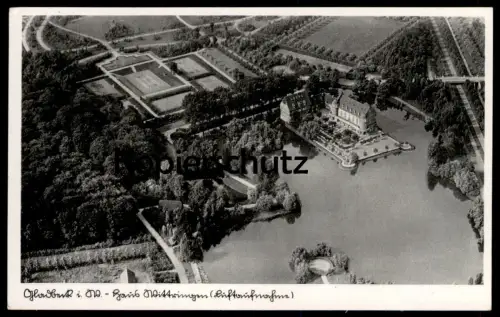 ALTE POSTKARTE GLADBECK IN WESTFALEN HAUS WITTRINGEN LUFTAUFNAHME FLIEGERAUFNAHME SCHLOSS WASSERBURG AK postcard cpa