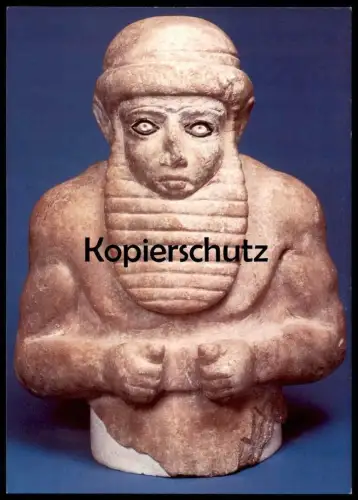 ÄLTERE POSTKARTE FRÜHSUMERISCHER FÜRST OBERTEIL VON DER STATUETTE SUMER ALABASTER AUS URUK AM EUPHRAT IRAK cpa postcard