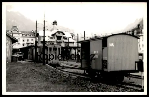 ALTES FOTO BAHNHOF ENGELBERG SCHWEIZER EISENBAHN SBB LOKOMOTIVE WAGGON Schweiz Kanton Obwalden postcard AK Ansichtskarte