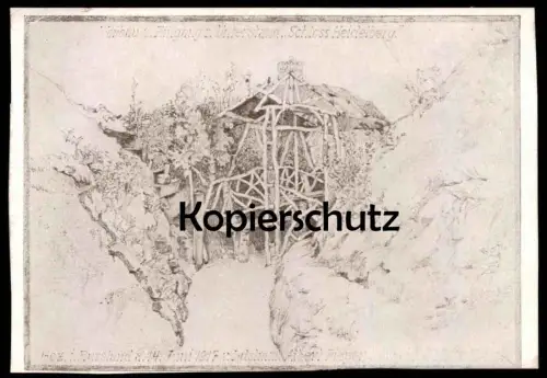 ALTE POSTKARTE VORBAU UND EINGANG ZUM UNTERSTAND SCHLOSS HEIDELBERG RUSSLAND OSTFRONT LANDSTURMMANN ALBERT PIEPER Russia