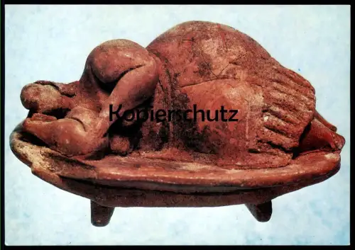 ÄLTERE POSTKARTE MALTA NATIONAL MUSEUM OF ARCHAEOLOGY VALLETTA THE SLEEPING LADY TERRACOTTA Ansichtskarte postcard cpa