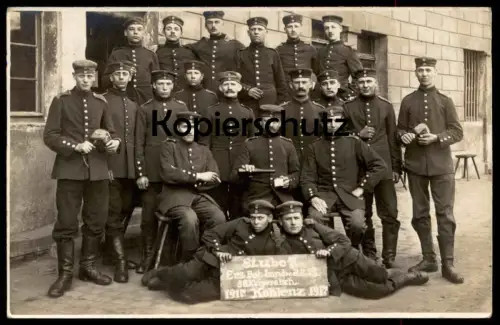 ALTE FOTO POSTKARTE KOBLENZ STUBE 7 ERSATZ BATAILLON 1917 VERM. EHRENBREITSTEIN FESTUNG FESTE Soldat Kaffemühle postcard