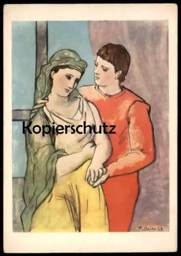 ÄLTERE KÜNSTLER KARTE PABLO PICASSO LES AMANTS THE LOVERS THE ART INSTITUTE OF CHICAGO cpa postcard Ansichtskarte AK