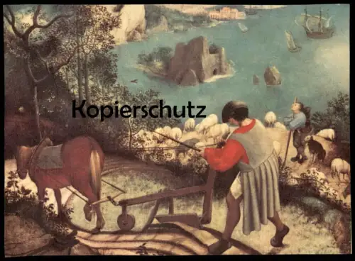 ÄLTERE KÜNSTLER POSTKARTE PIETER BRUEGEL LANDSCHAFT MIT DEM STURZ DES IKARUS MUSÉES ROYAUX BEAUX ARTS BRÜSSEL postcard
