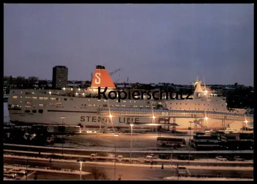 ÄLTERE POSTKARTE KIEL STENA LINE SCHWEDEN KAI KRONPRINSESSAN VICTORIA BEI NACHT NIGHt FÄHRE ferry Schiff ship postcard