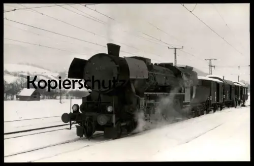 ALTE POSTKARTE GRÖBMING DAMPFLOK 52.798 ÖBB MIT HILFSZUG STEIERMARK SCHNEE Österreich Austria Ansichtskarte cpa postcard