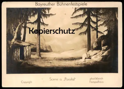 ALTE POSTKARTE BAYREUTHER BÜHNNENFESTSPIELE SCENE A PARSIFAL BAYREUTH FESTPIELE cpa AK Ansichtskarte postcard