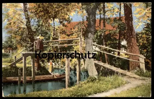ALTE POSTKARTE GRUSS AUS DEM SPREEWALD PARTIE BEI BURG PHOTOCHROMIE TRACHT Ansichtskarte postcard AK cpa