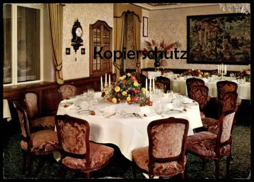 ÄLTERE POSTKARTE SPIEZ STRANDHOTEL BELVÉDÈRE LE RESTAURANT FRANCAIS UHR clock horloge Wanduhr cpa Ansichtskarte postcard