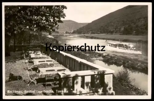 ALTE POSTKARTE ROCKENAU BEI EBERBACH AM NECKAR GASTHOF ZUR TRAUBE BES. KARL SCHMELZER DAMPFER Ansichtskarte cpa postcard