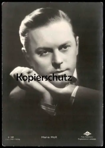 ALTE POSTKARTE HANS HOLT KINN AUF HAND ARM SCHAUSPIELER Actor Acteur cinema Kino Wien Film cpa postcard Ansichtskarte AK