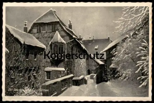 ALTE POSTKARTE WARTBURG EISENACH WARTBURGHOF IM SCHNEE Winter Burghof Burg castle chateau postcard Ansichtskarte cpa AK