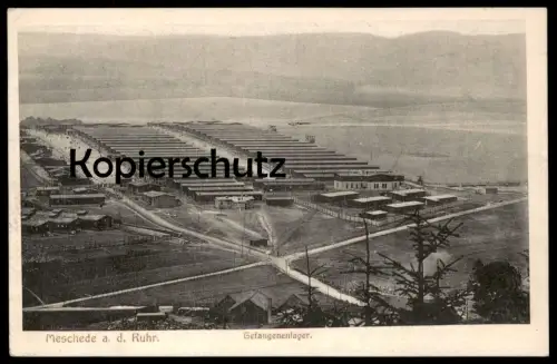 ALTE POSTKARTE MESCHEDE AN DER RUHR GEFANGENENLAGER PANORAMA Totalansicht Gesamtansicht AK Ansichtskarte postcard cpa